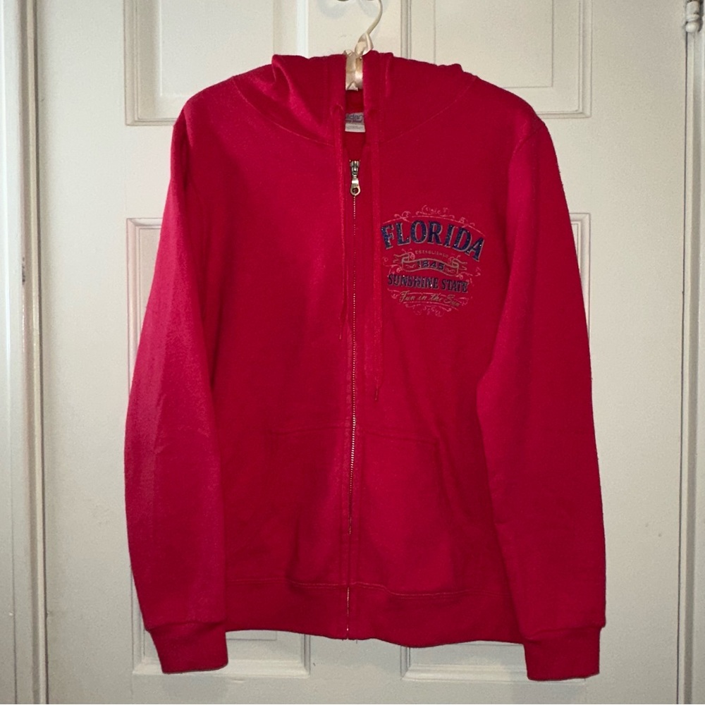 🌻3 for $15🌻 Cherry Red Florida Sunshine State Slogan Hoodie